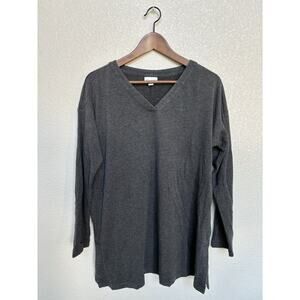 J.Jill Pure Jill luxe tencel womens gray long sleeve tshirt medium casual lounge